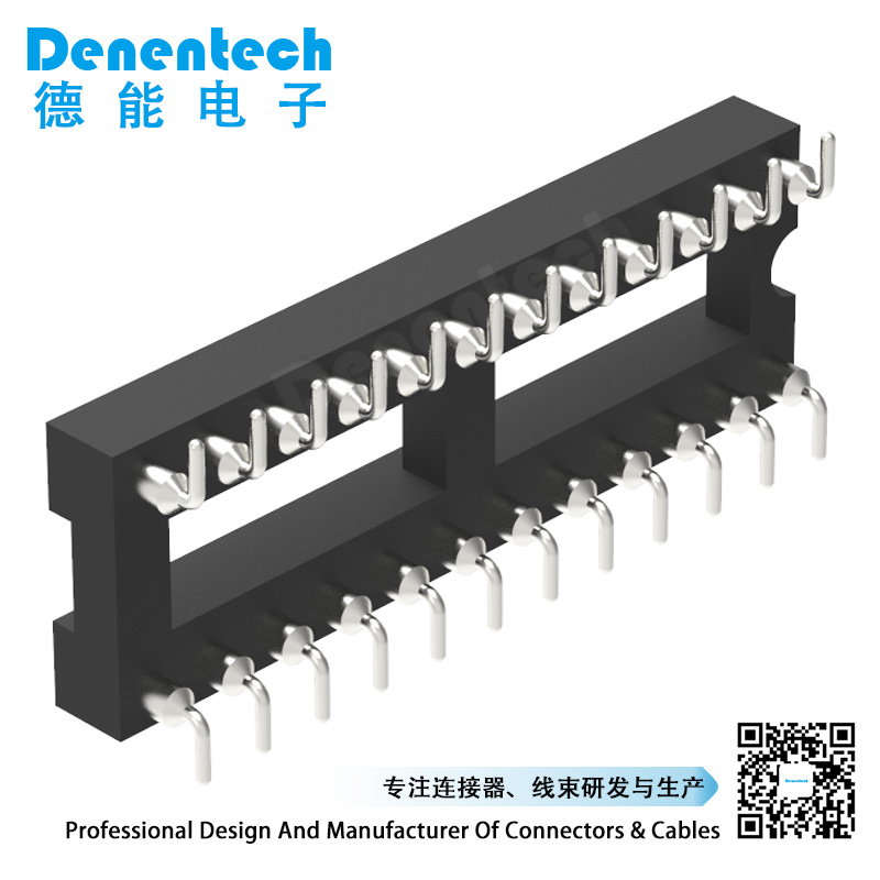 Denentech factory directly supply 2.54MM machined IC socket dual row straight SMT IC connector 